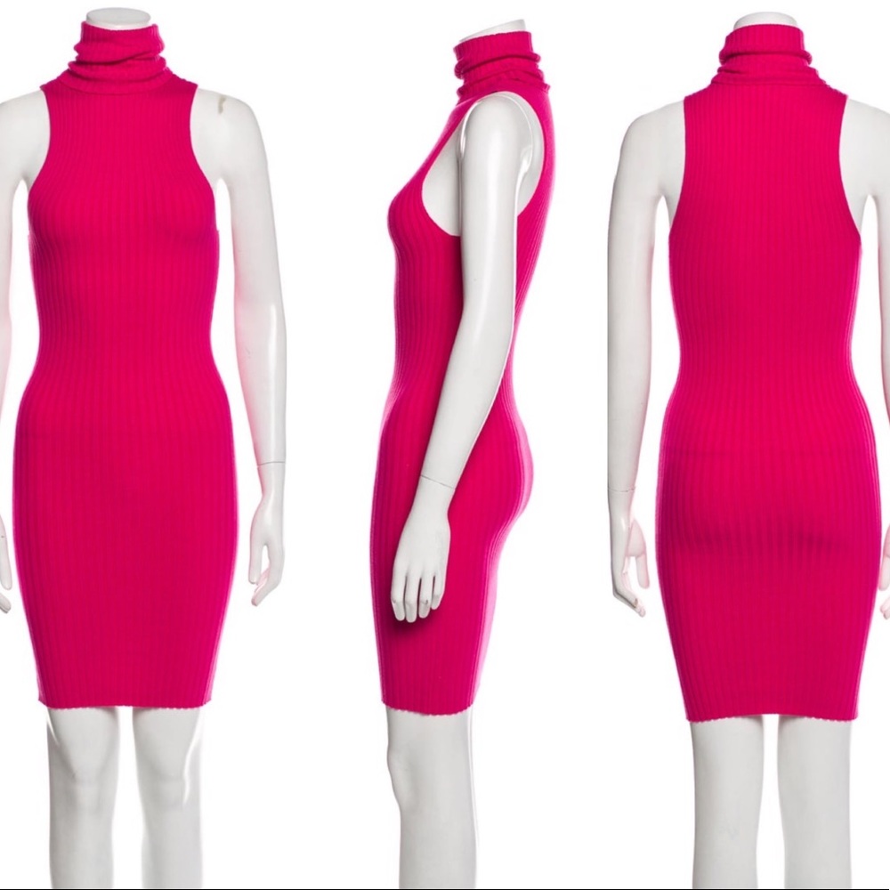 Giu Giu pink turtleneck mini dress - small